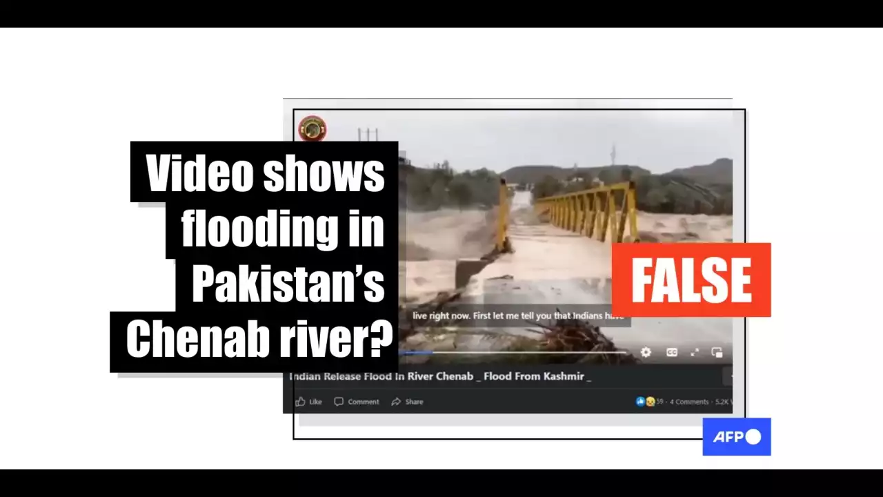 Video shows bridge deluged by floodwaters in Iran, not Pakistan