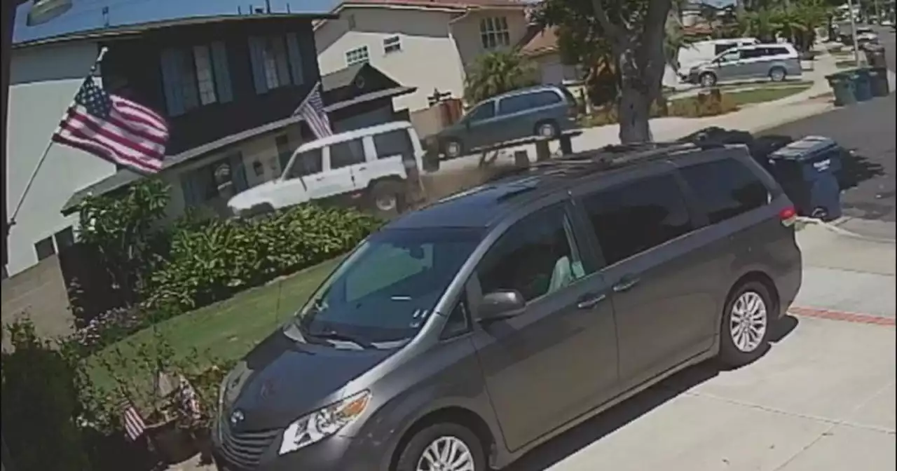 Elderly man nearly hit by SUV slamming into his Huntington Beach home