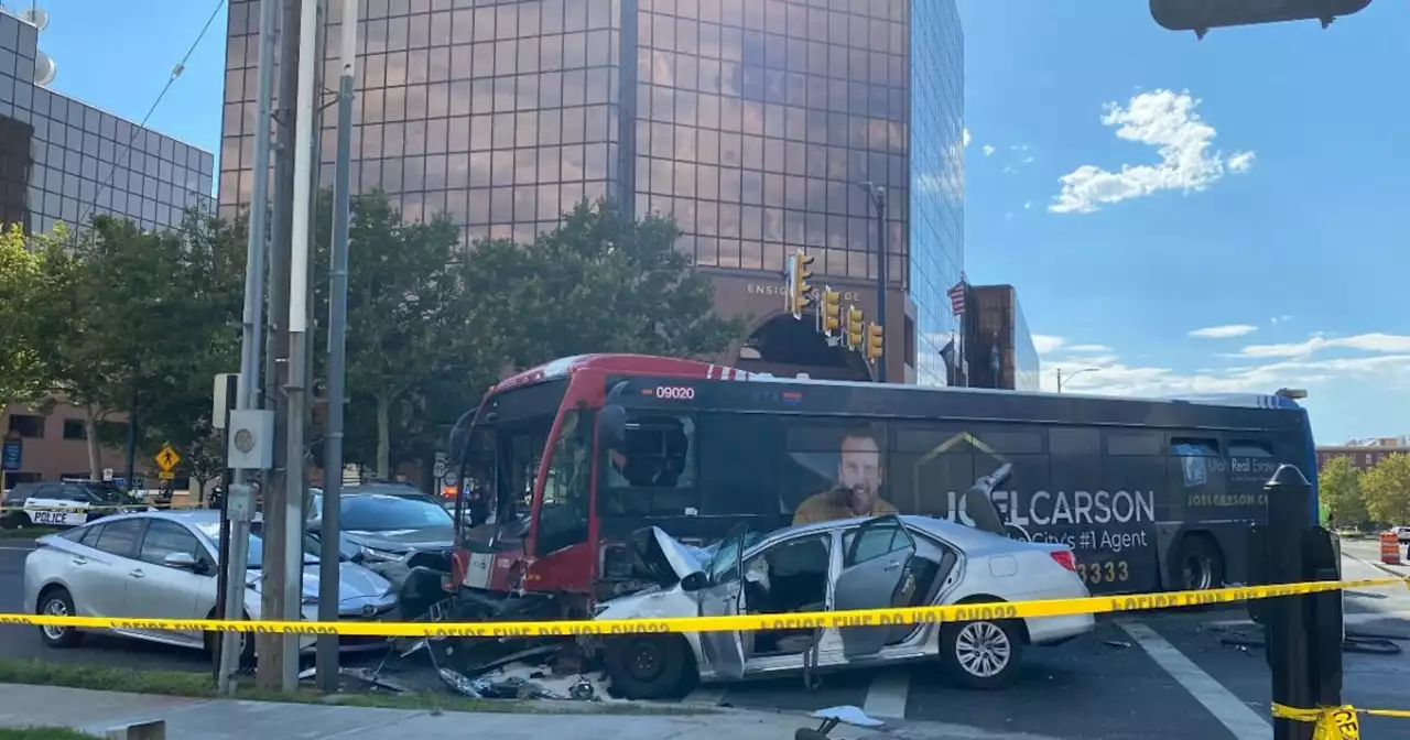 Multiple injuries after UTA bus slams into vehicles in Salt Lake City