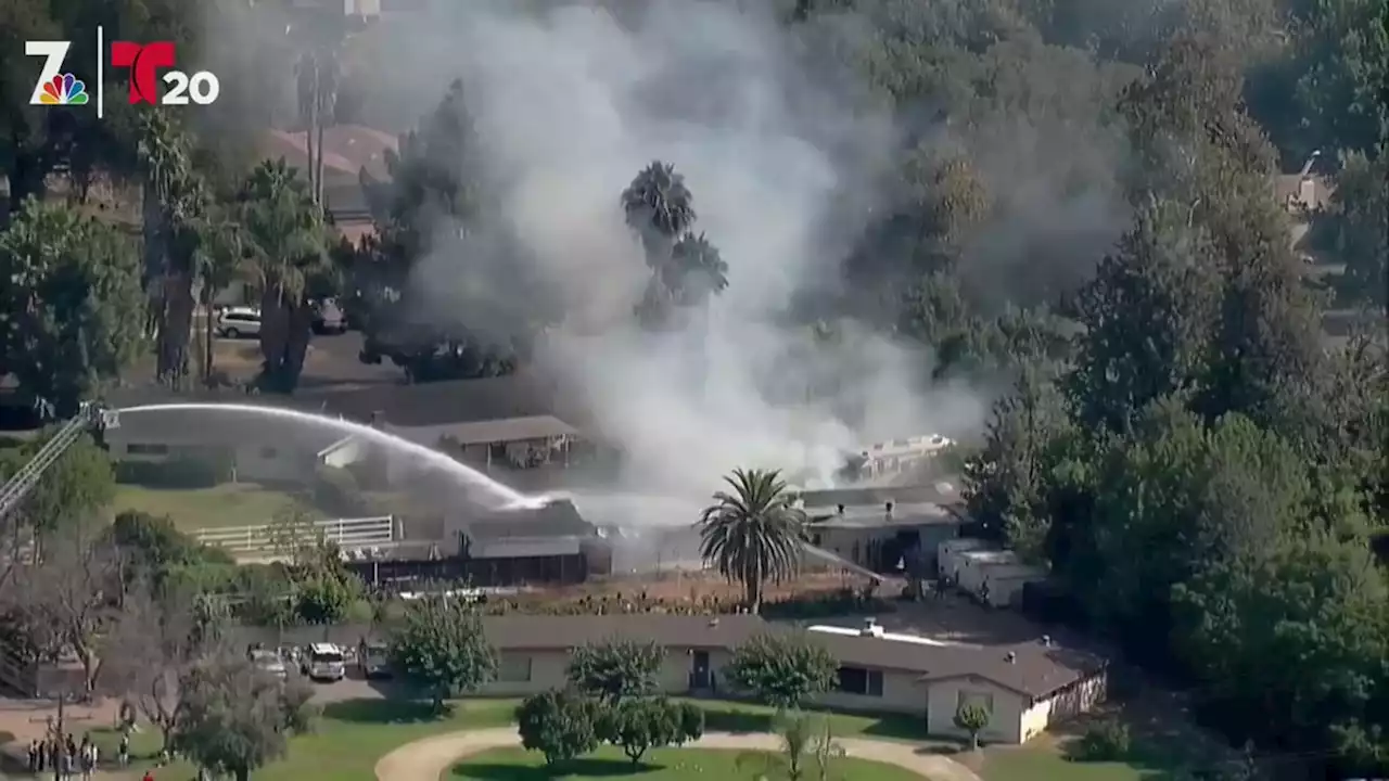 SWAT Responds to House Fire Near El Cajon Where Man May Be Holed Up: SDSO