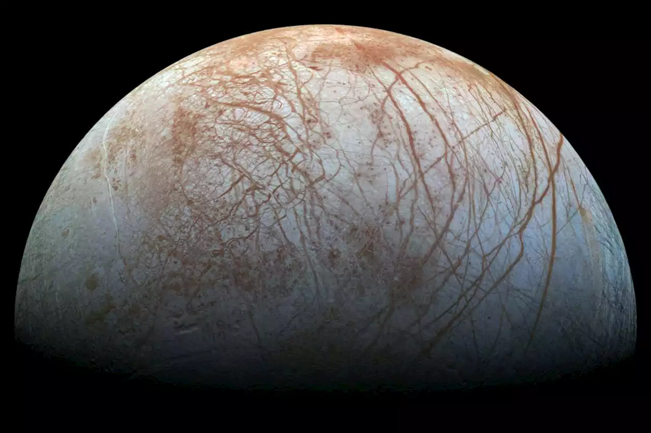 Shards of pure ice might snow upwards beneath the ice shell of Europa