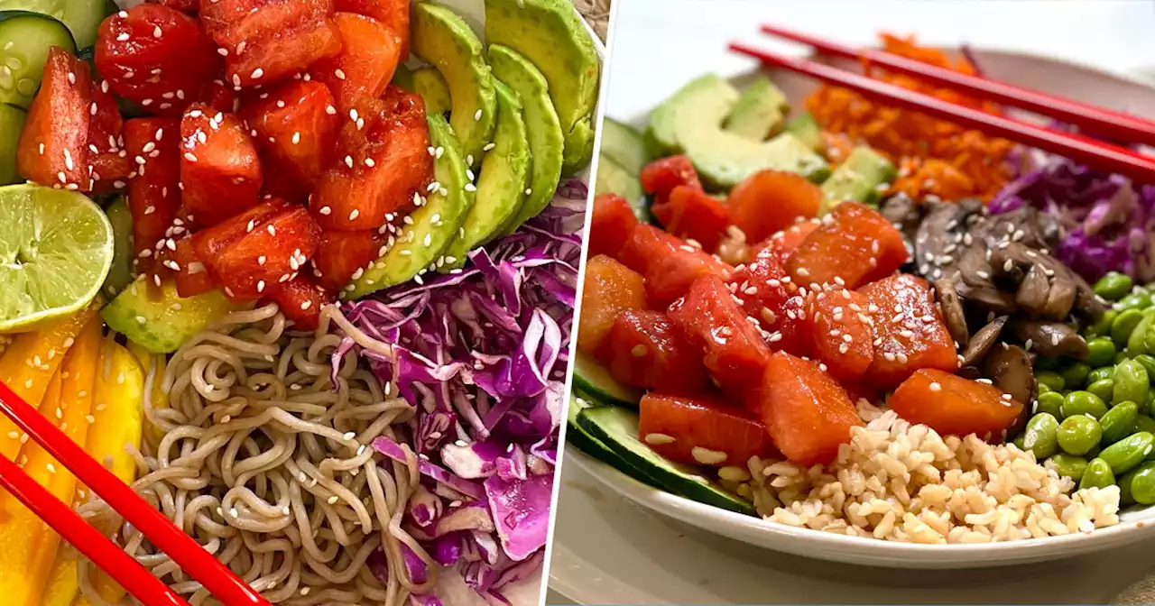 Joy Bauer swaps fish for watermelon in these poke-inspired bowls