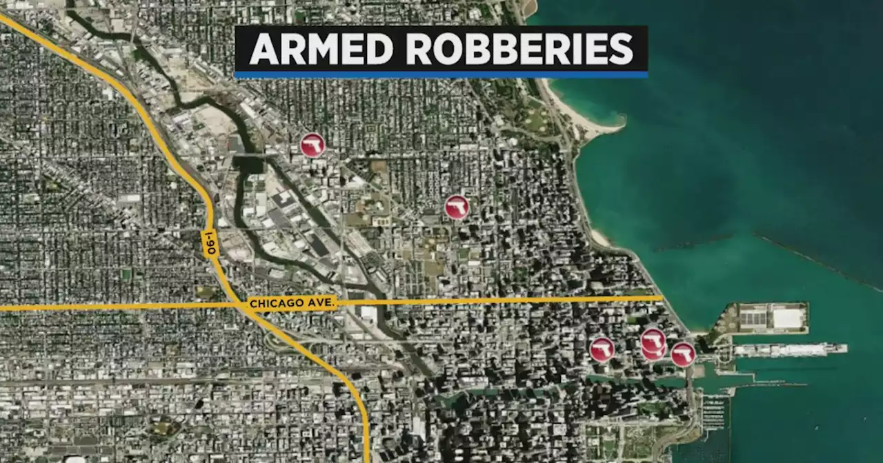 Armed robbers have struck six times on the Near North Side, police say