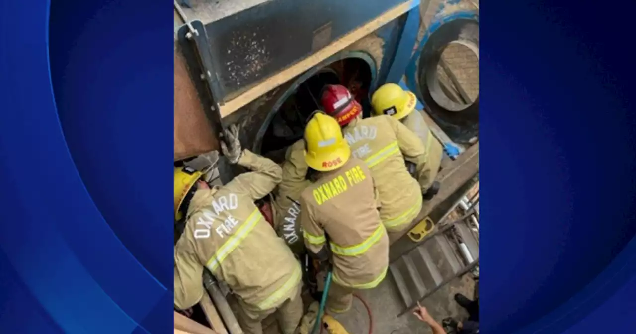 Ventura firefighters rescue person trapped inside machine at manufacturing plant