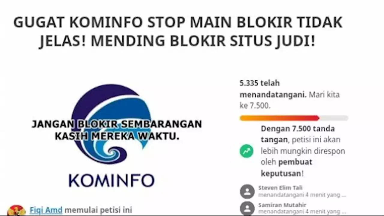 5.300 Orang Teken Petisi Gugat Kominfo Buntut Blokir Aplikasi