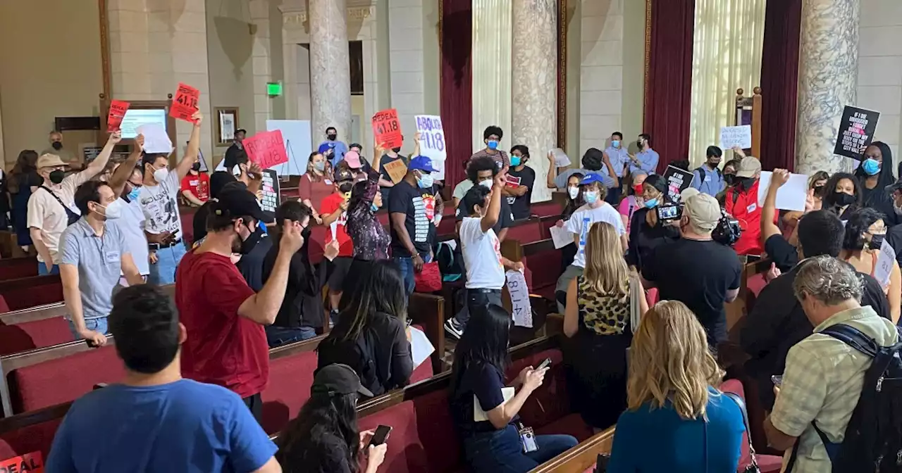 L.A. cracks down on homeless encampments near schools, over the jeers of protesters