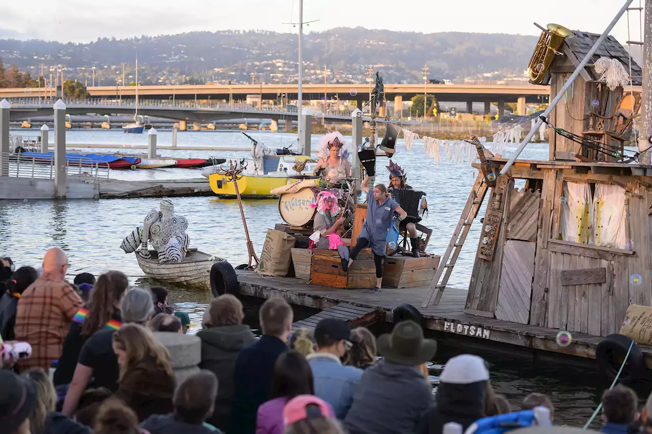 A floating river circus descends on a San Francisco cove