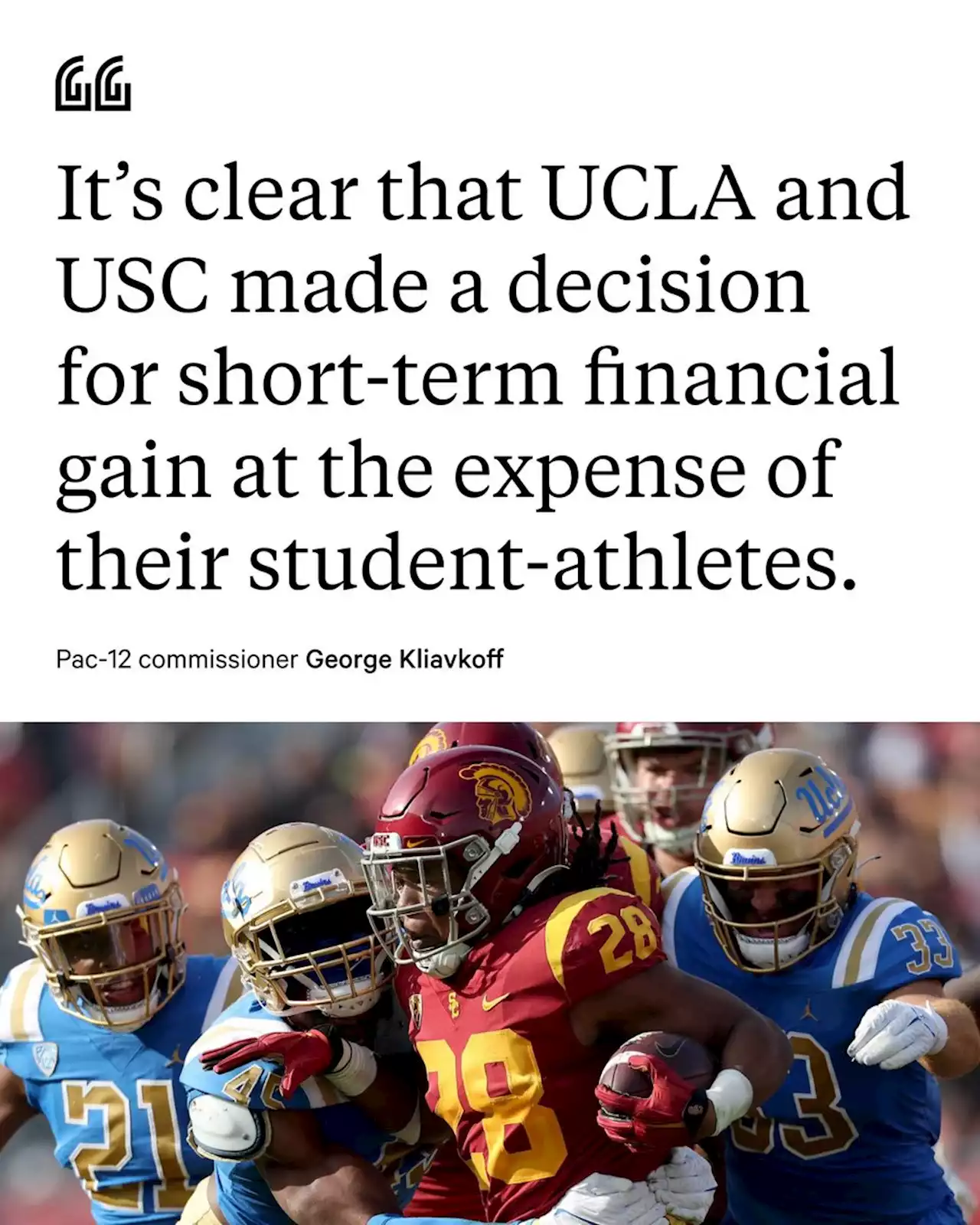 Pac-12 commissioner: USC, UCLA made 'short-term financial' decision they 'already' regret