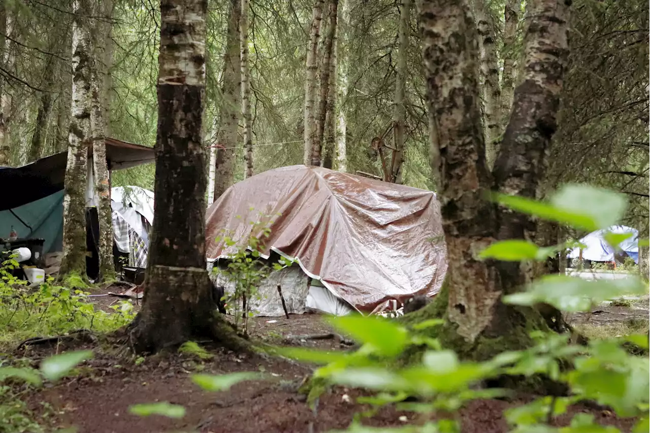 Heavy rain creates muddy conditions for homeless residents at Anchorage's Centennial Campground - Alaska Public Media