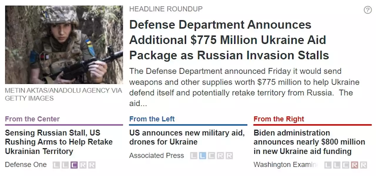 Defense Department Announces Additional $775 Million Ukraine Aid Package as Russian Invasion Stalls