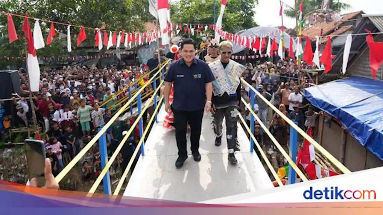 Erick Thohir Resmikan Jembatan, Ini Tampilan Sebelum dan Sesudah Dibangun Baru