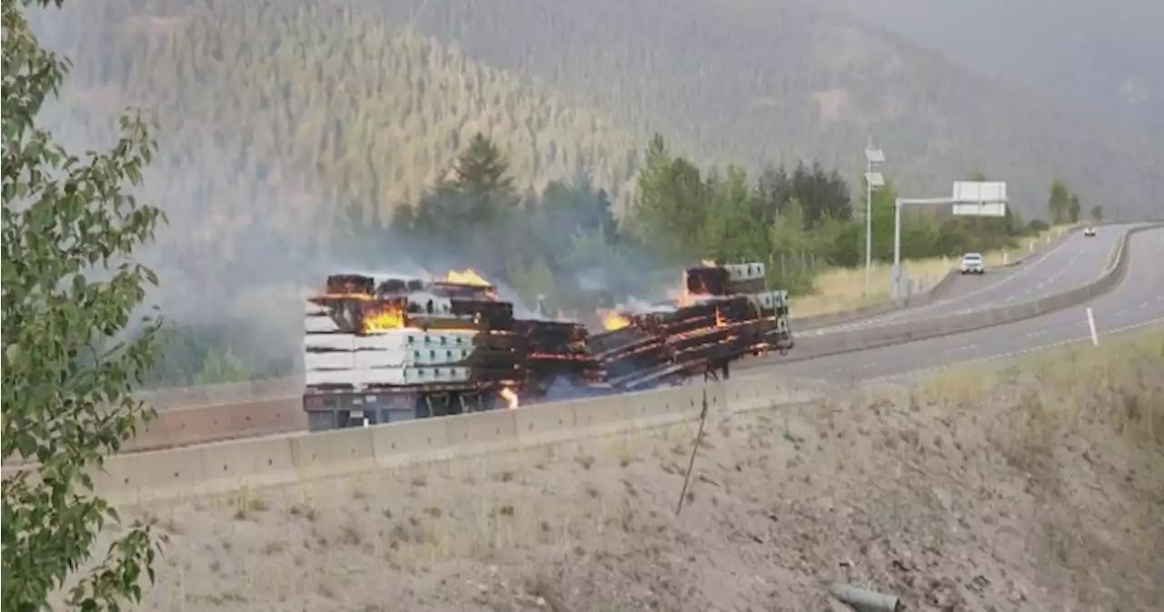 Semi-trailer fire on Okanagan Connector causes chaos - Okanagan | Globalnews.ca