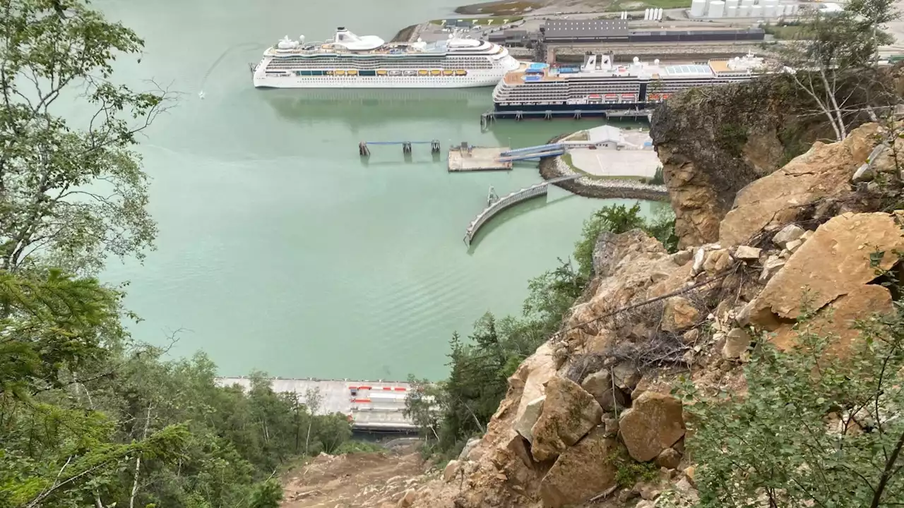 Rockslides are battering a Skagway cruise ship dock and crushing the town's economy