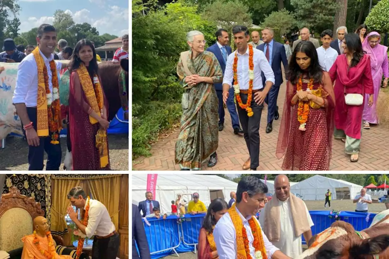 Rishi Sunak visits Hare Krishna temple near Watford