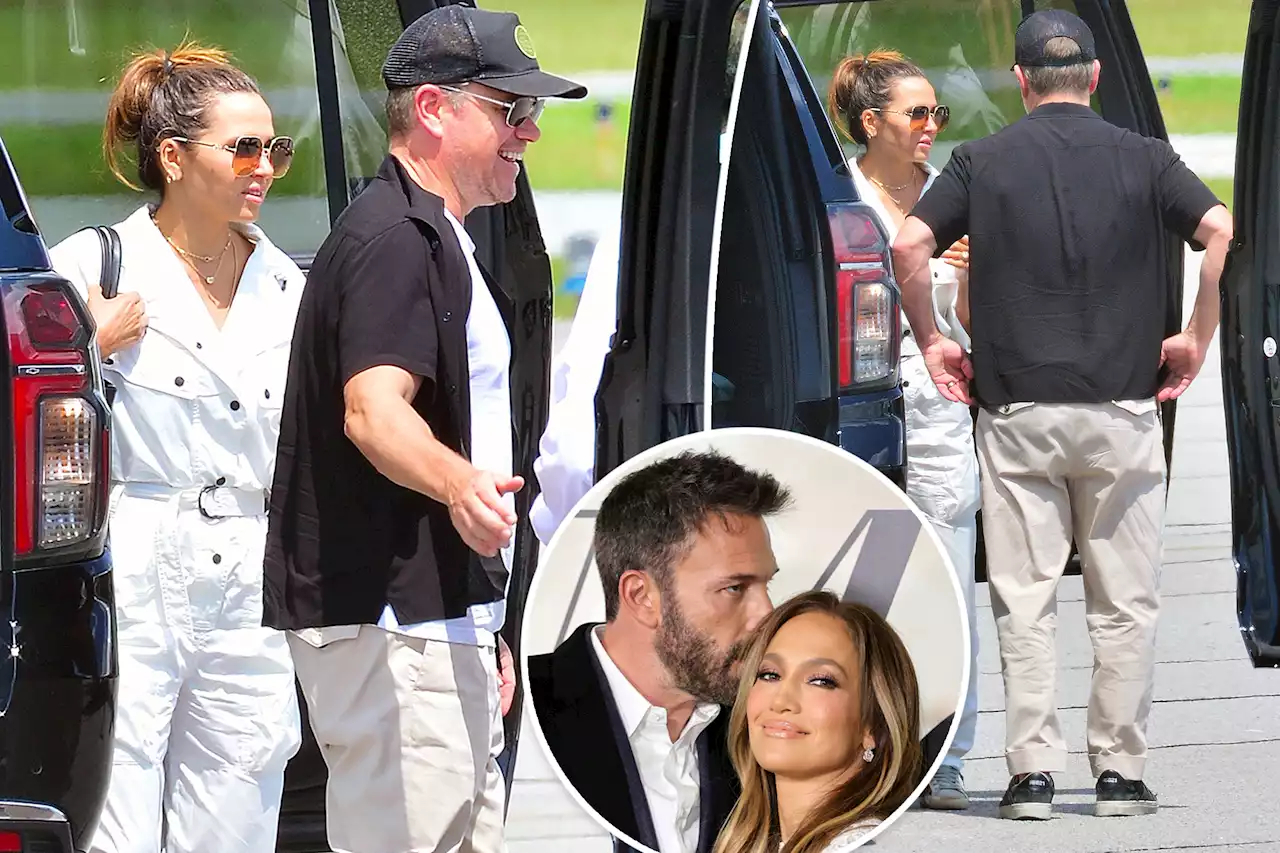 Matt Damon, wife land in Georgia for BFF Ben Affleck and Jennifer Lopez’s wedding