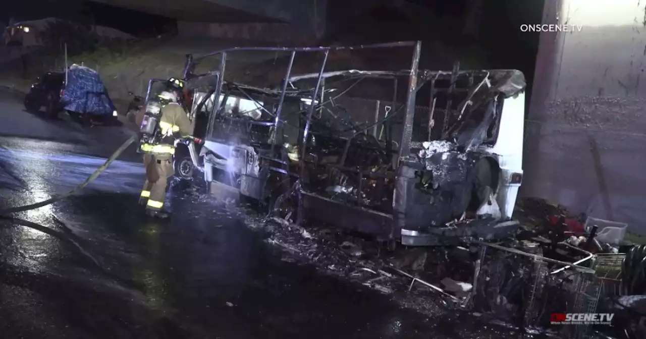 2 burned in RV fire under freeway near Logan Heights