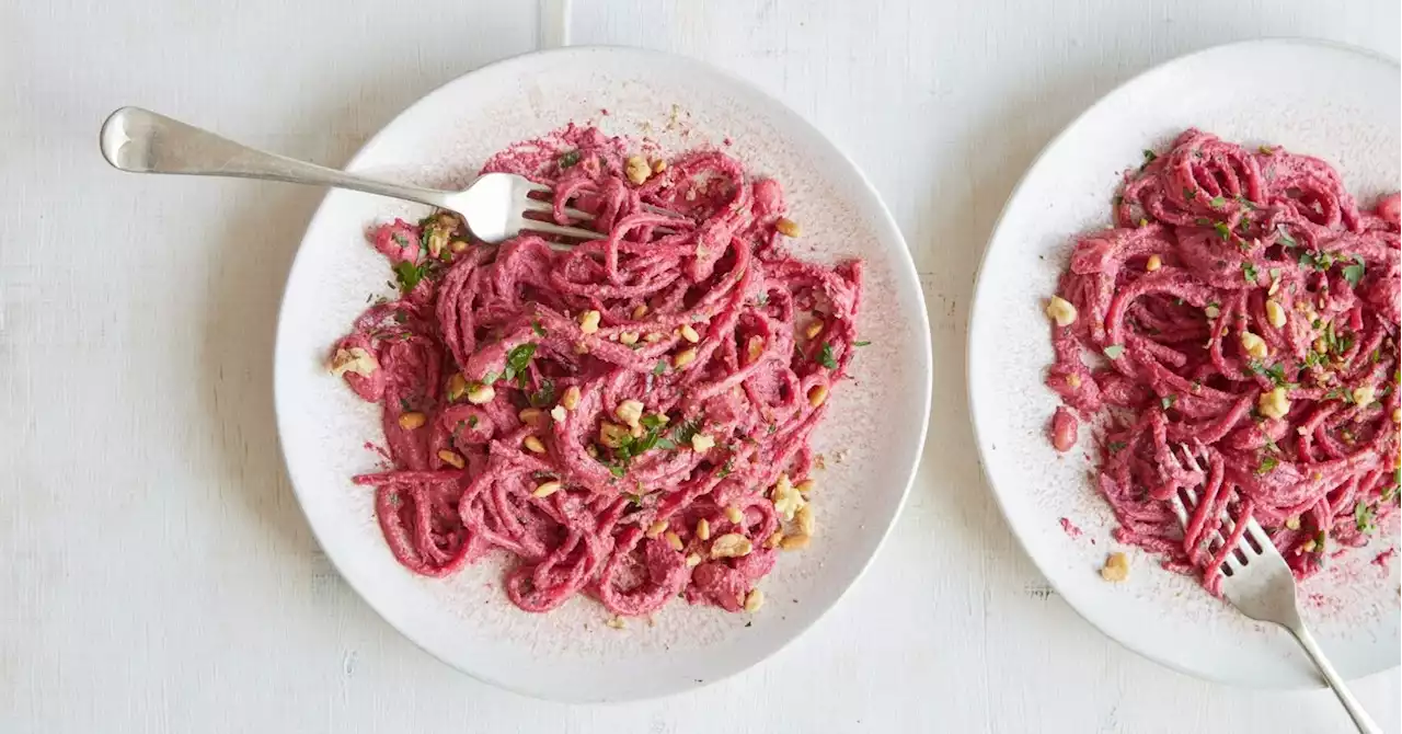 PSA: this creamy beetroot and walnut spaghetti may make you stronger