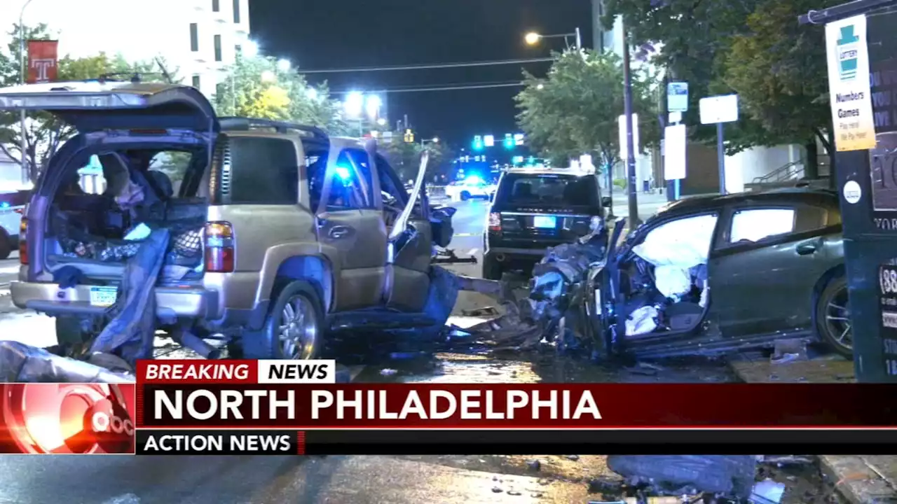 2 injured after crash on Broad Street in North Philadelphia