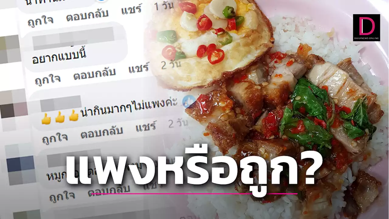 เสียงแตก!ถกสนั่นกะเพราหมูกรอบไข่ดาว จัดเต็มแบบนี้50บาทแพงไหม? | เดลินิวส์