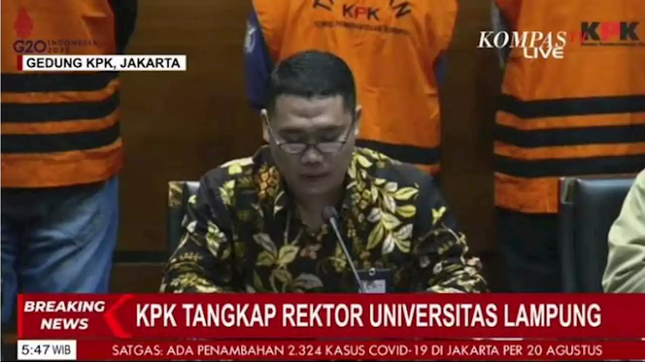 KPK Tetapkan Rektor Unila Karomani Sebagai Tersangka Suap Penerimaan Mahasiswa Baru