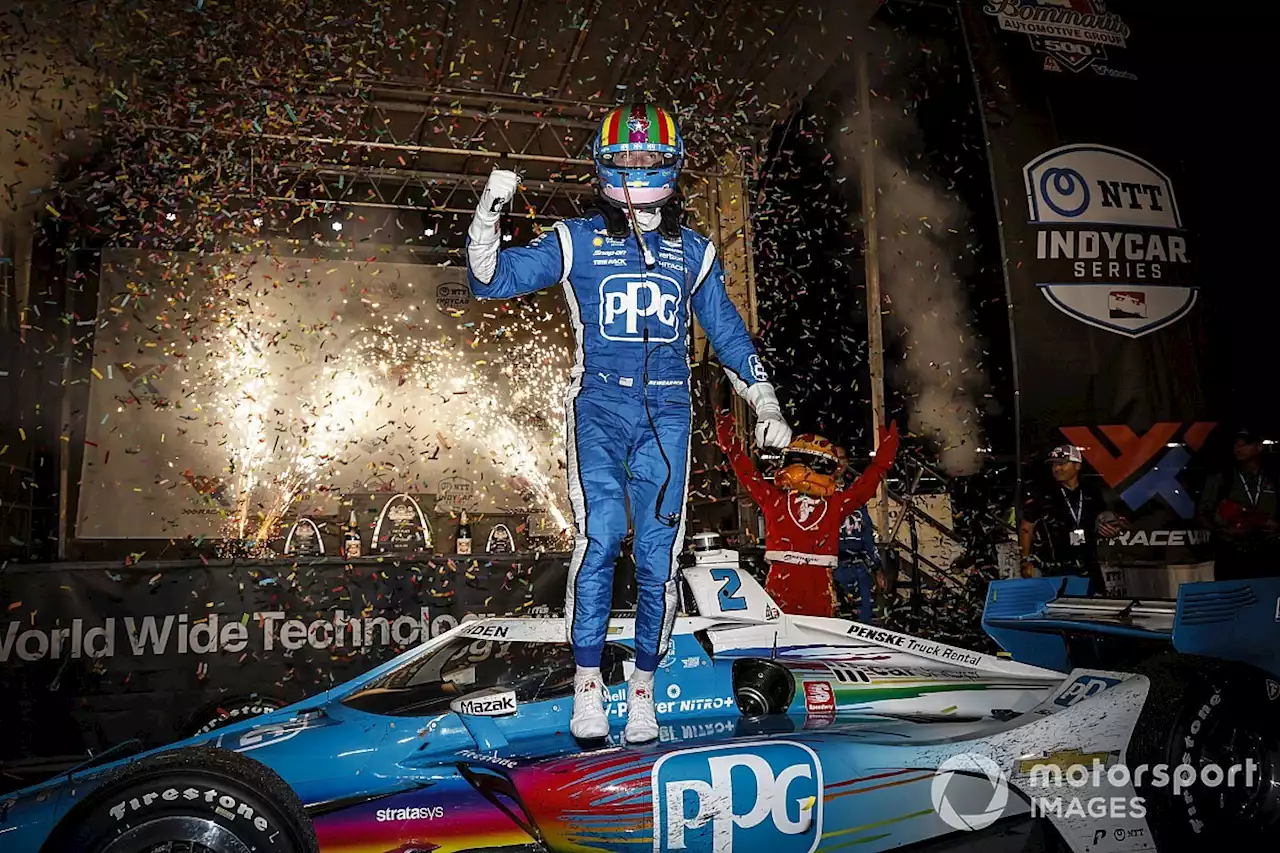 Gateway IndyCar: Newgarden wins, Malukas stars after rain delay