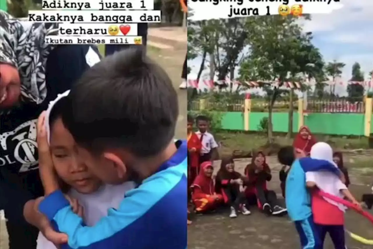 Momen Haru Bocah Laki-laki Peluk Erat Adiknya yang Raih Juara 1 Lomba Hula Hoop di Sekolah - Pikiran-Rakyat.com