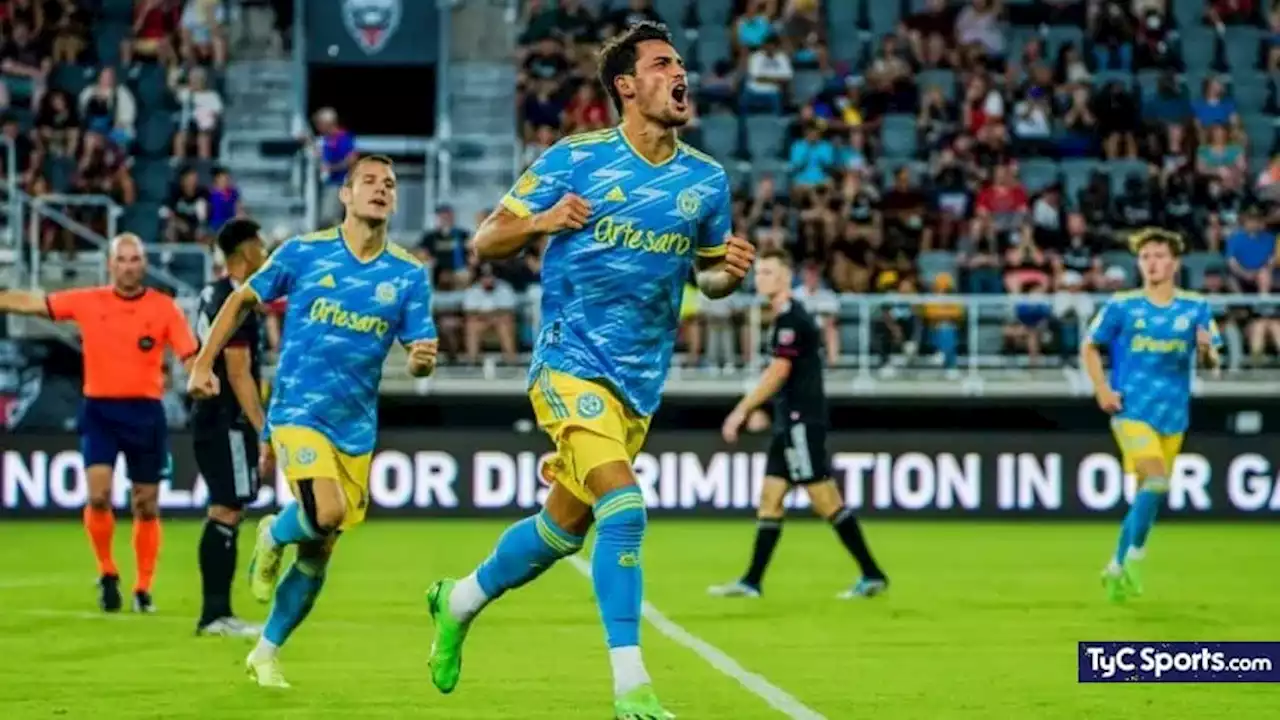 Julián Carranza marcó tres goles y fue la gran figura en el aplastante triunfo de Philadelphia - TyC Sports