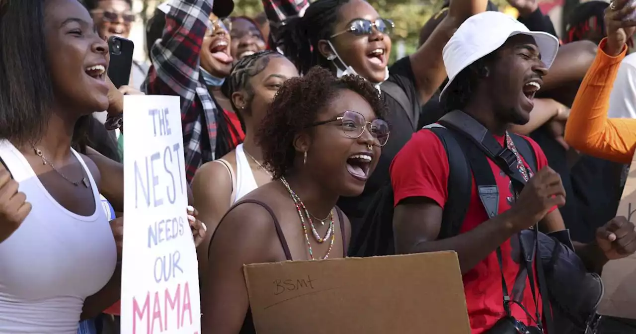 Lindblom high school students walk out on the first day of school in protest of dismissal of longtime assistant principal