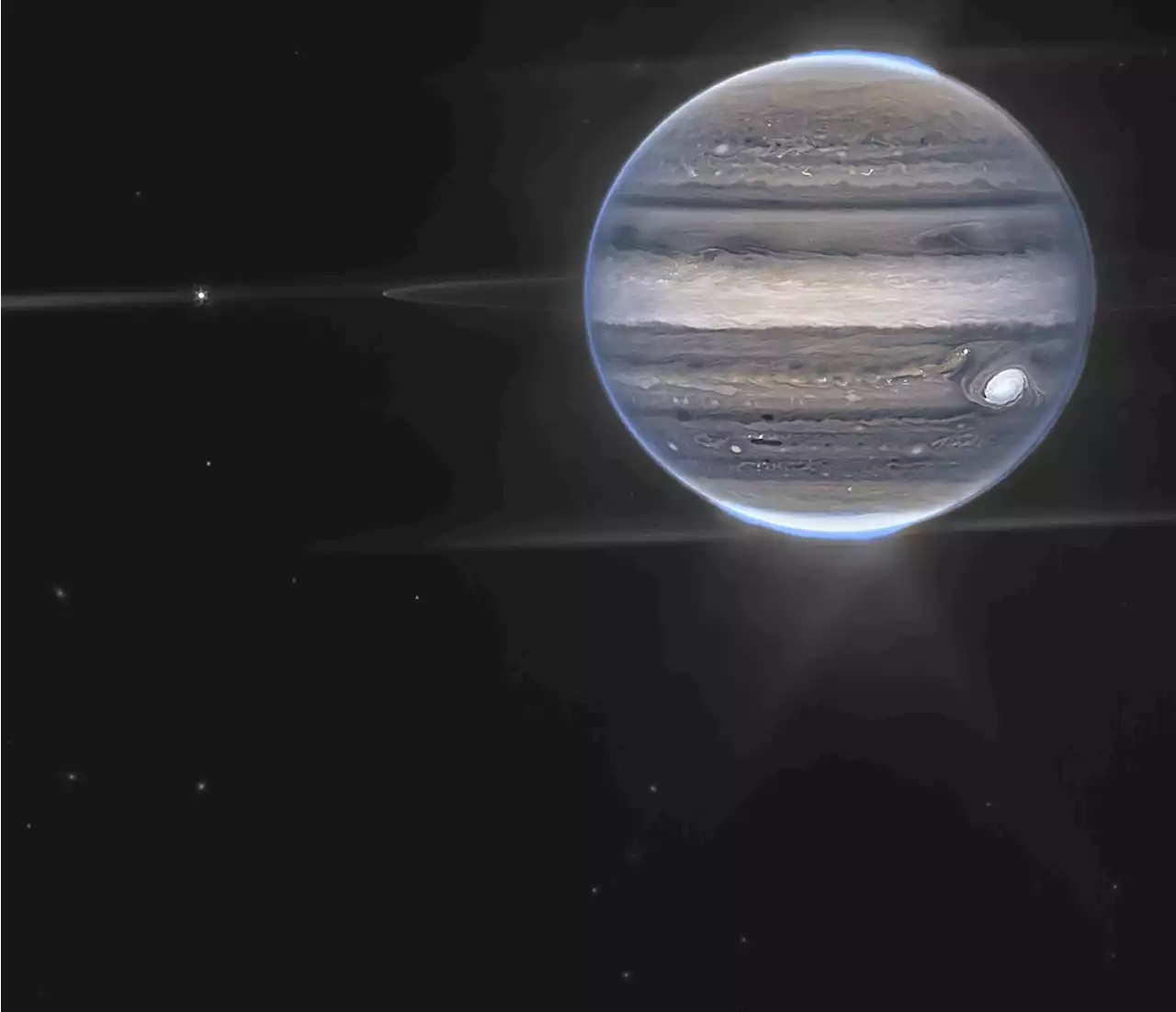 James Webb Space Telescope shows Jupiter’s auroras, tiny moons