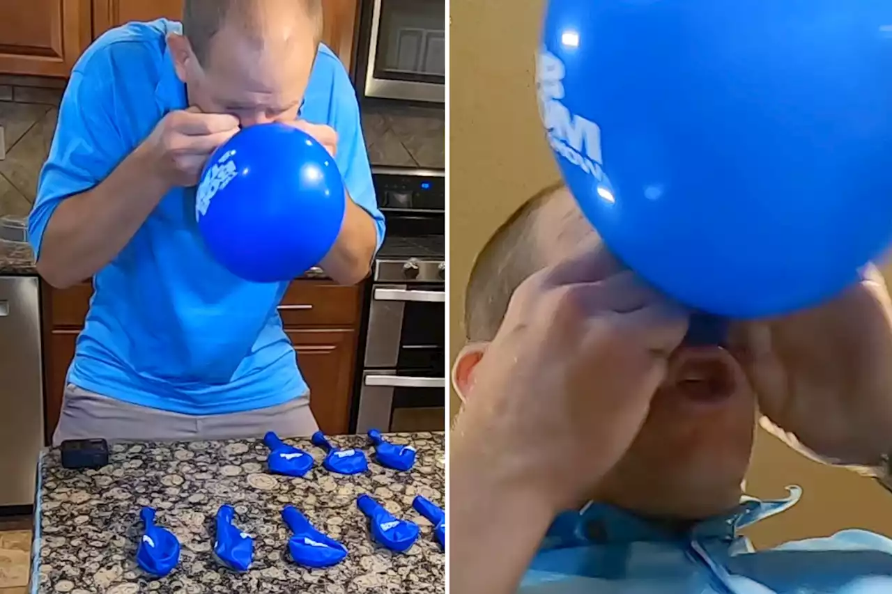 Man uses nose to inflate 10 balloons in one minute, setting new world record