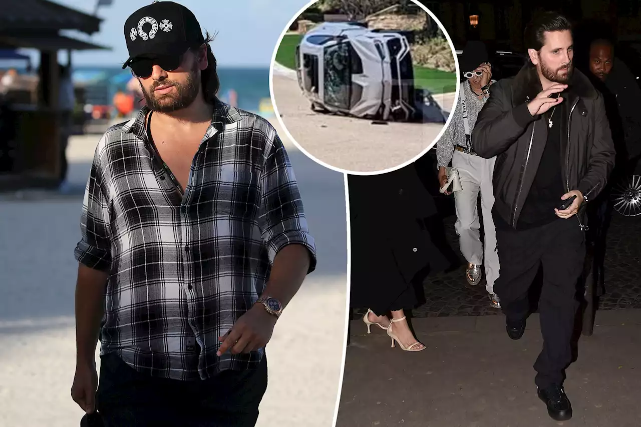 Scott Disick’s Lamborghini SUV flips over in terrifying single-car crash