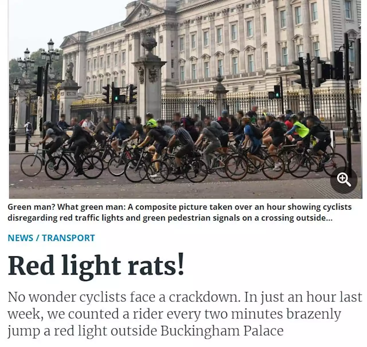 Cyclists blast Mail on Sunday’s “manufactured” and “dehumanising” ‘red light rats’ story