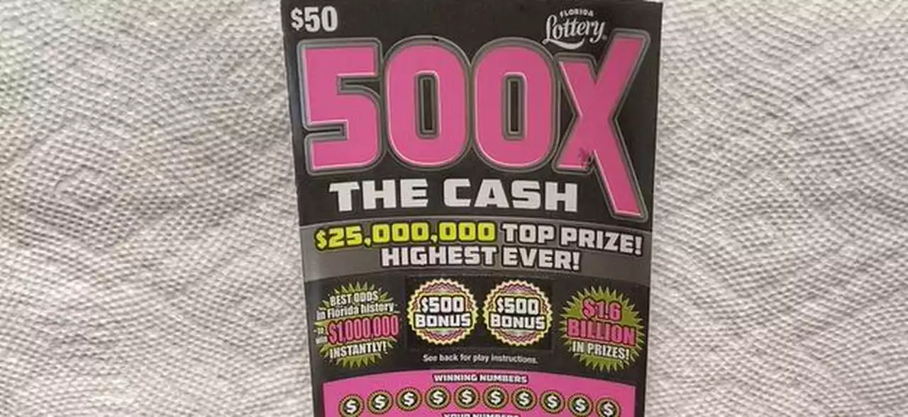 Alabama man wins $1 million on Florida Lottery $50 scratch-off, takes lump sum