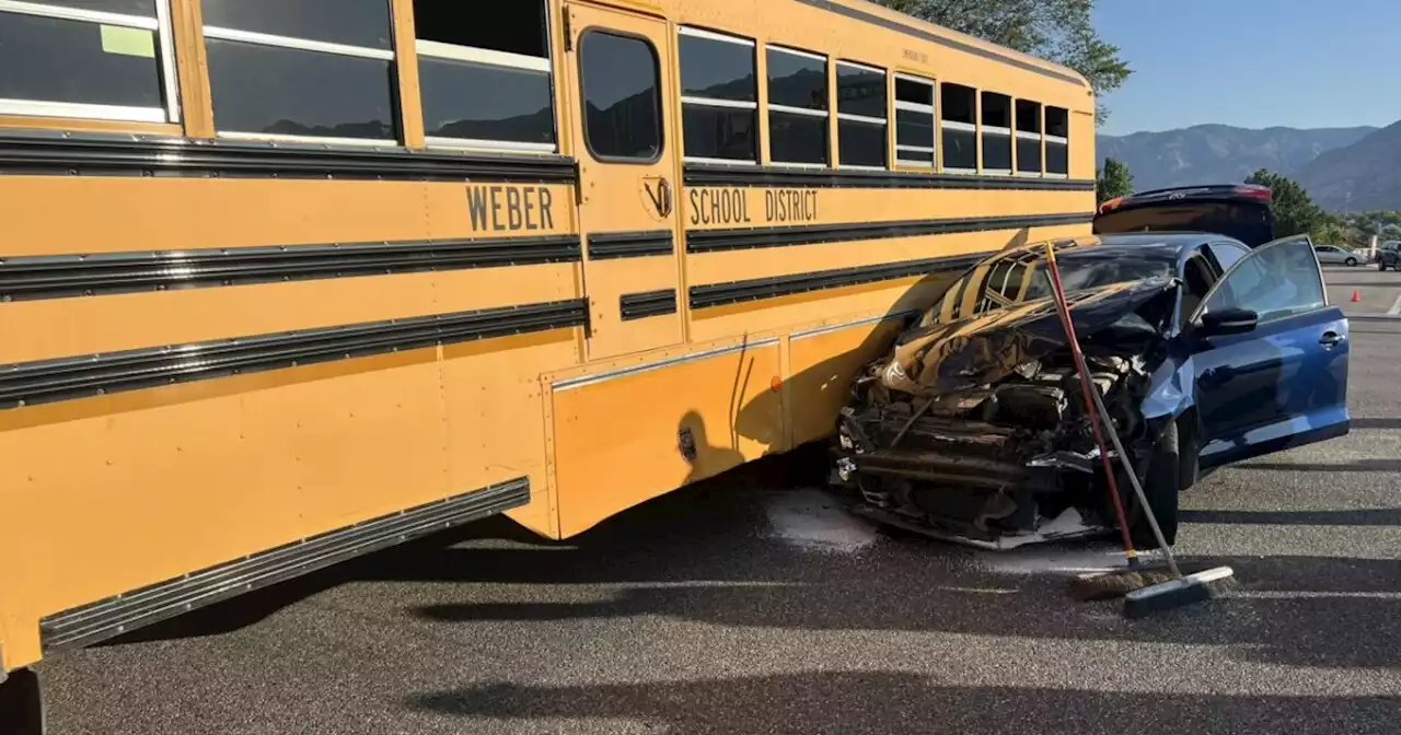 Car hits Weber School District bus with students on board