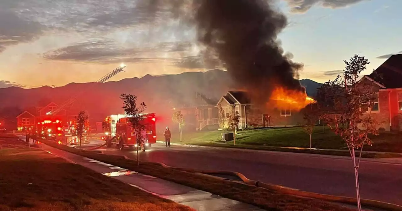 Family unharmed after explosion causes house fire in Eagle Mountain