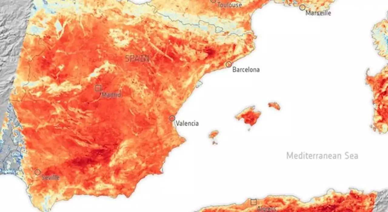 Los satélites captan imágenes del calor extremo en Europa