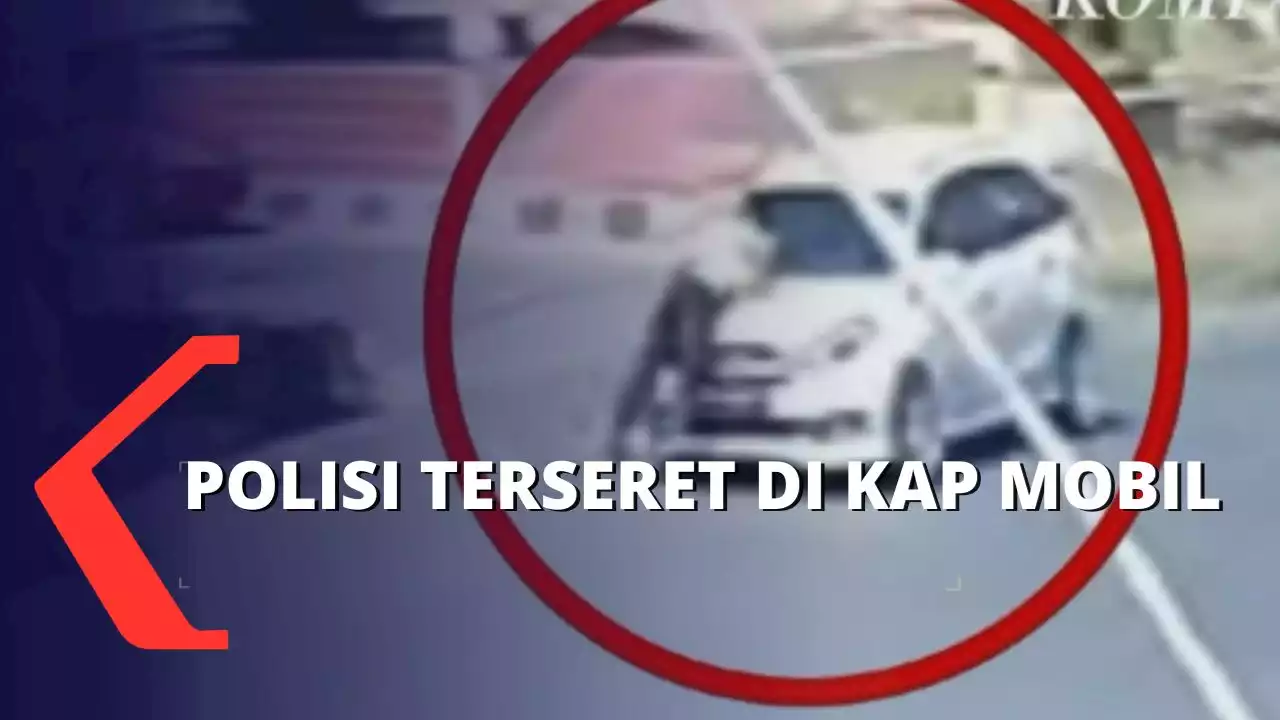 Viral! Polisi Terseret di Kap Mobil Saat Tilang Pegendara di Sulawesi Selatan