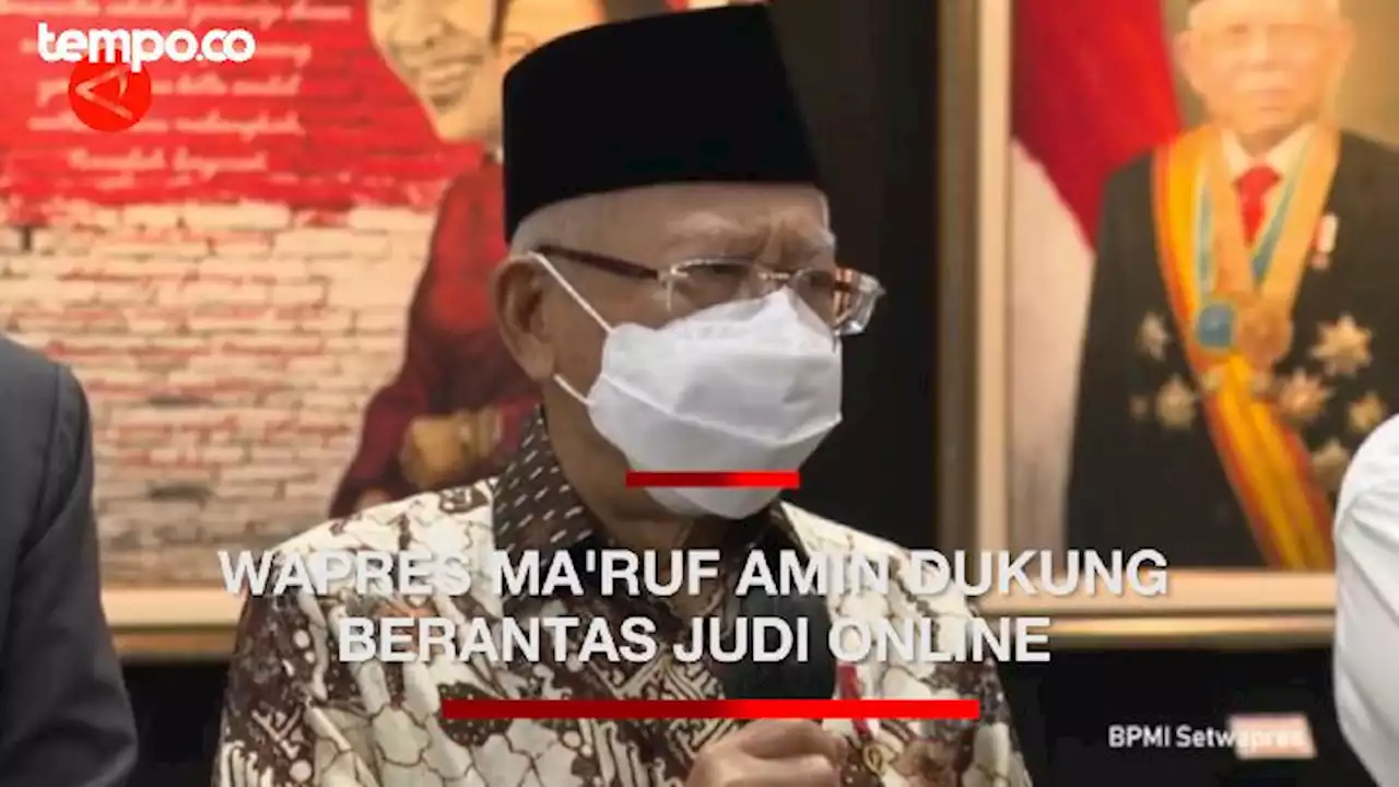 Wapres Ma'ruf Amin Mendukung Polri Memberantas Judi Online