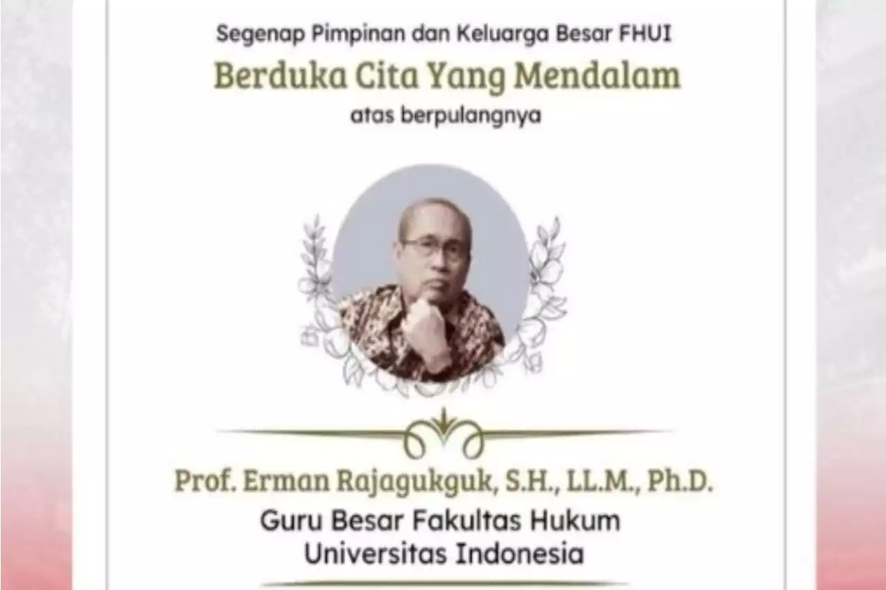 Mantan Dirjen Kemenkumham Profesor Erman Rajagukguk Meninggal Dunia