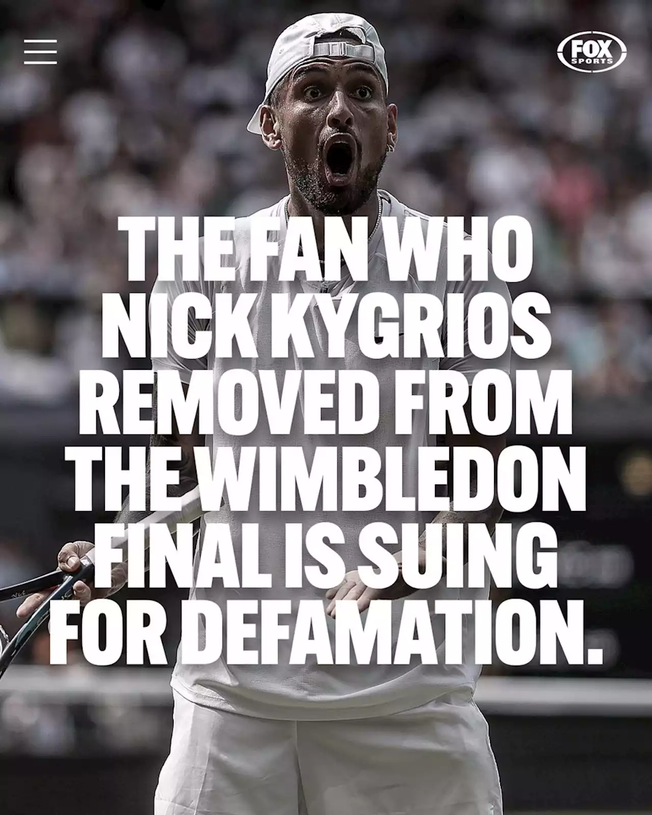 Fan Kyrgios accused of having ‘700 drinks’ at Wimbledon sues tennis star