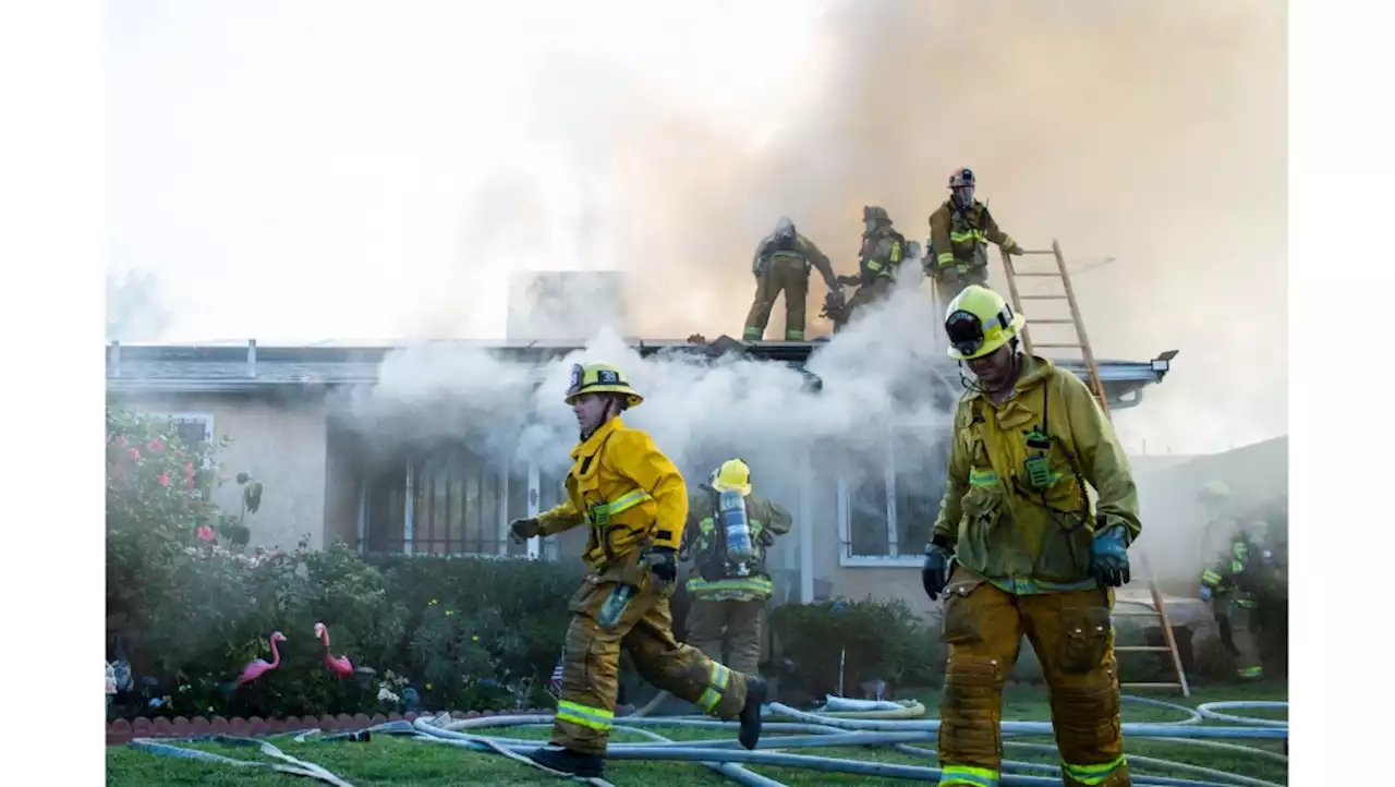 One hospitalized after house fire in Van Nuys