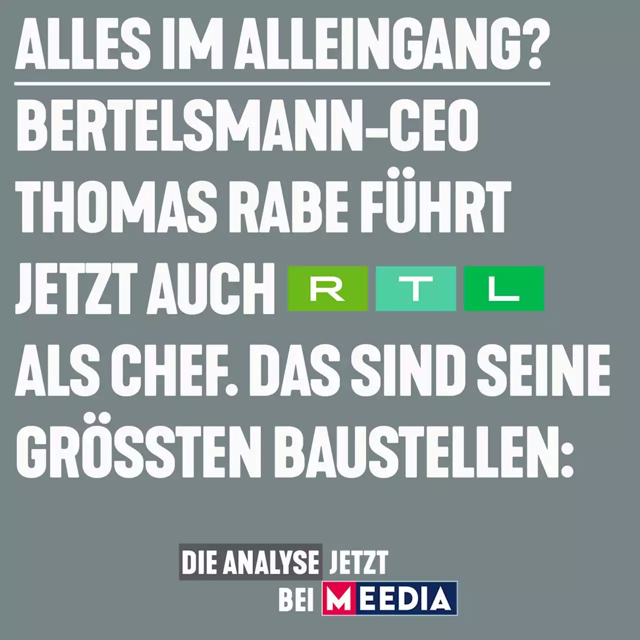 Thomas Rabe, ein Alleinherrscher in Nöten