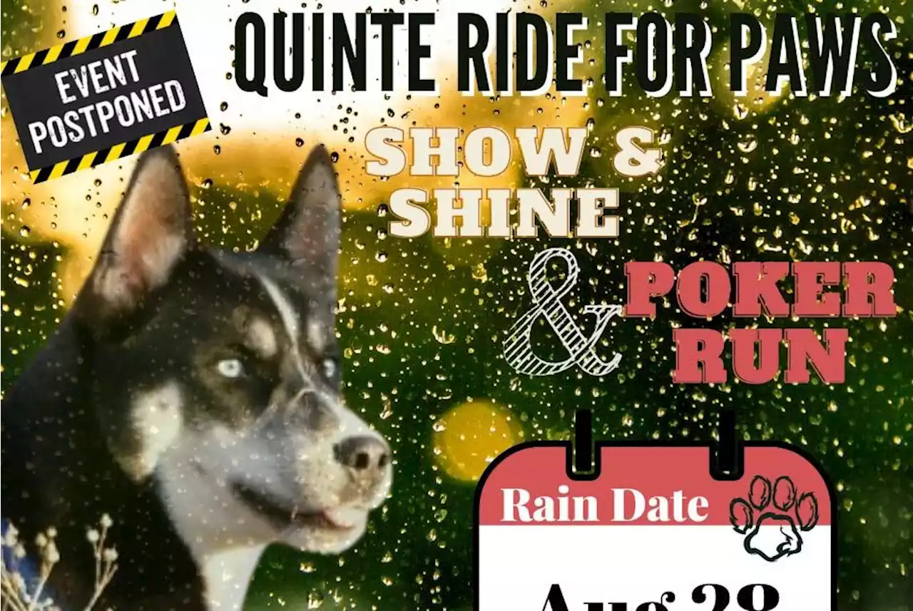 Quinte Ride for Paws organizing Poker Run and Show and Shine on Sunday