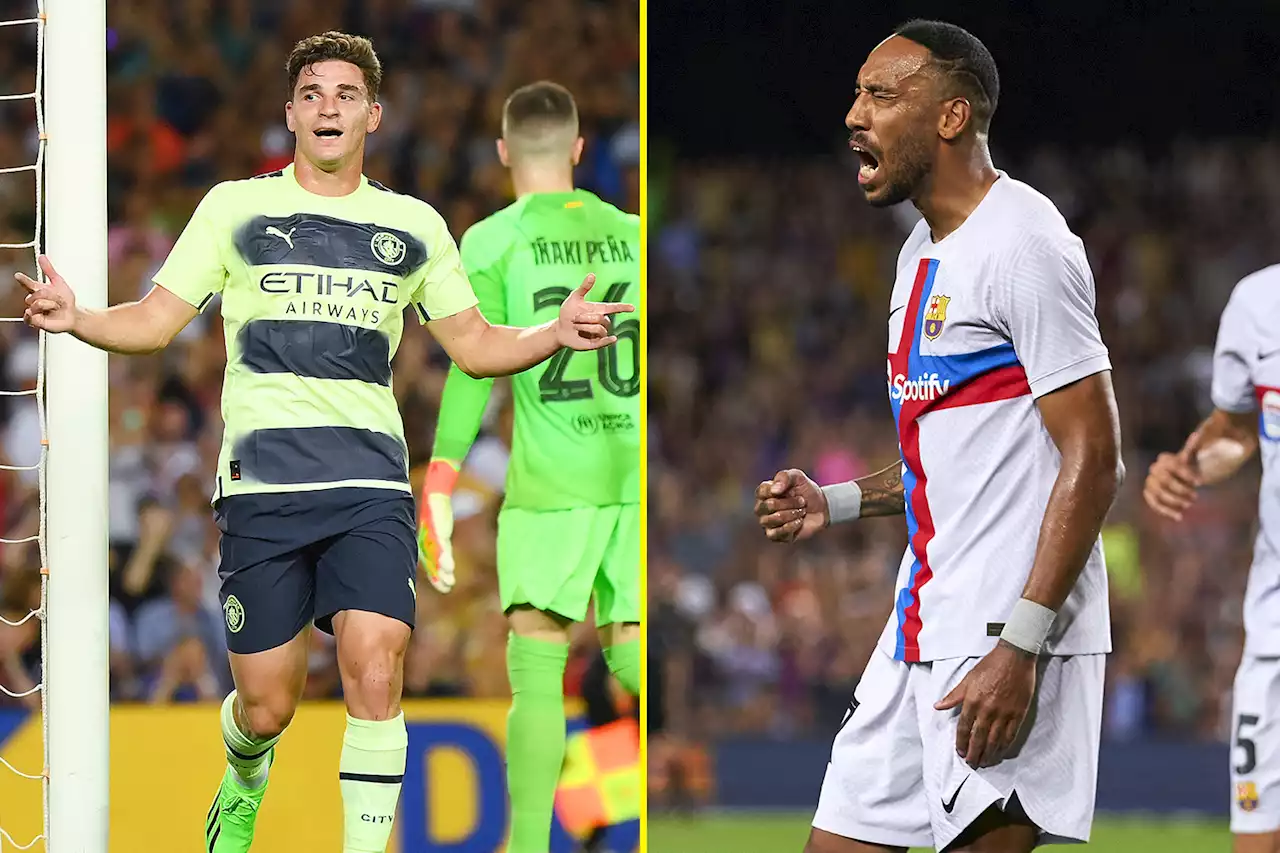 Alvarez likened to Aguero and Auba scores stunning volley as Man City draw at Barca