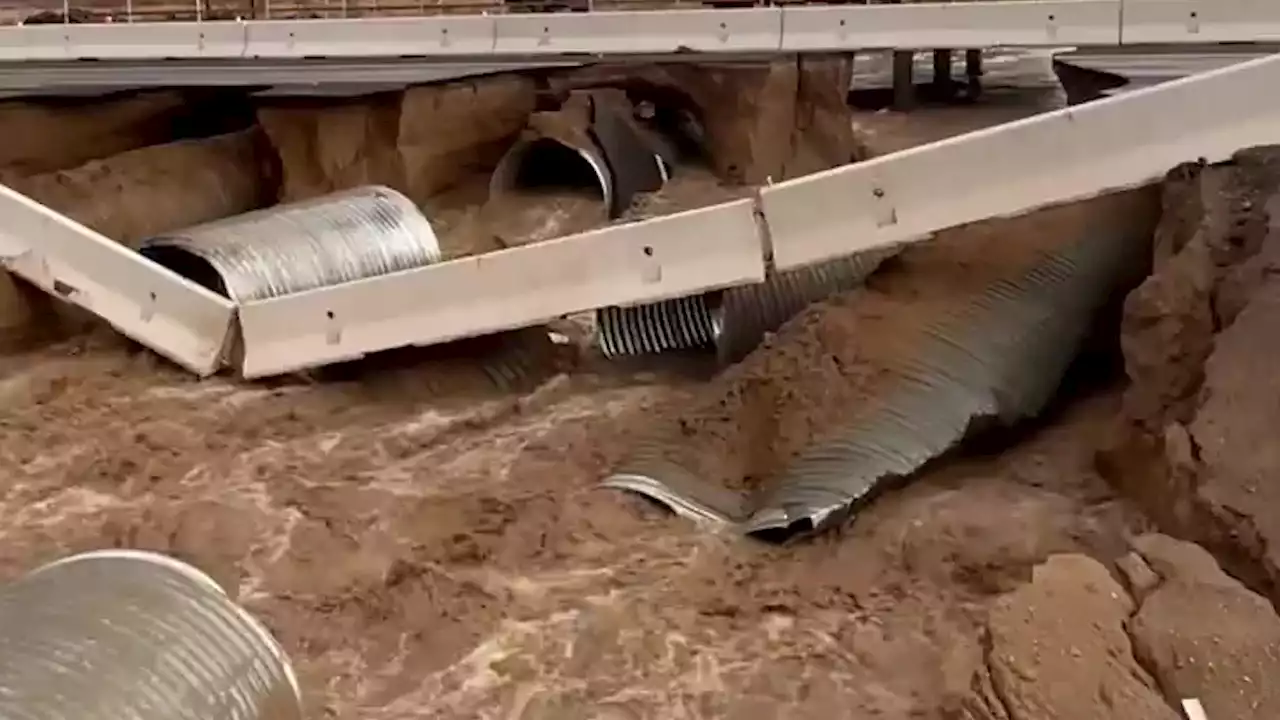 California Interstate Washed Out By Flash Flood - Videos from The Weather Channel