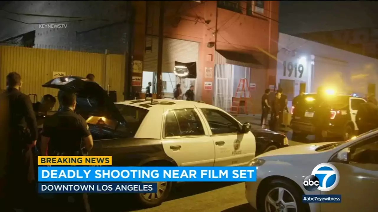 1 killed, another injured after gunfire rings out near filming location in downtown LA