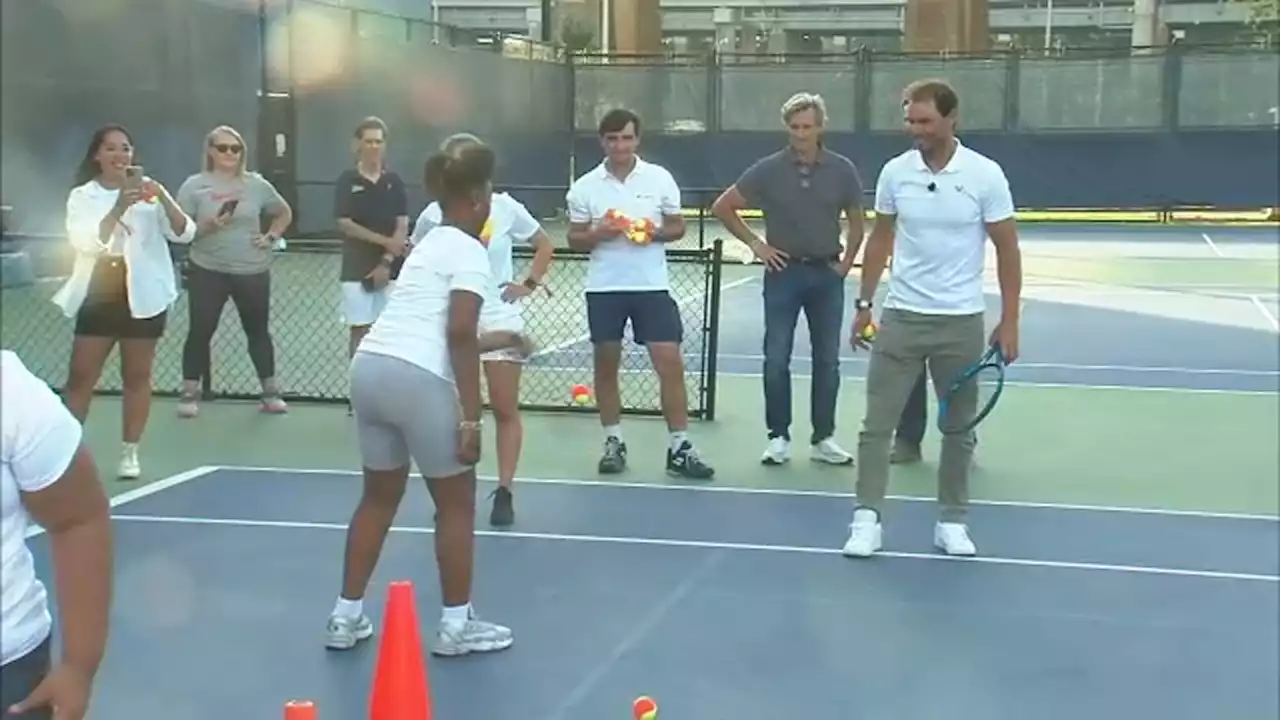 Rafael Nadal gives 25 New York City middle schoolers tennis lesson of a lifetime