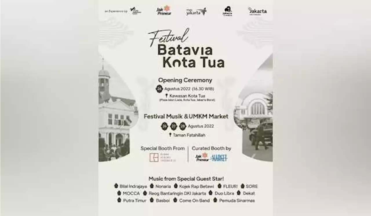 Festival Kota Tua Digelar Selama 3 Hari, Catat Tanggalnya!