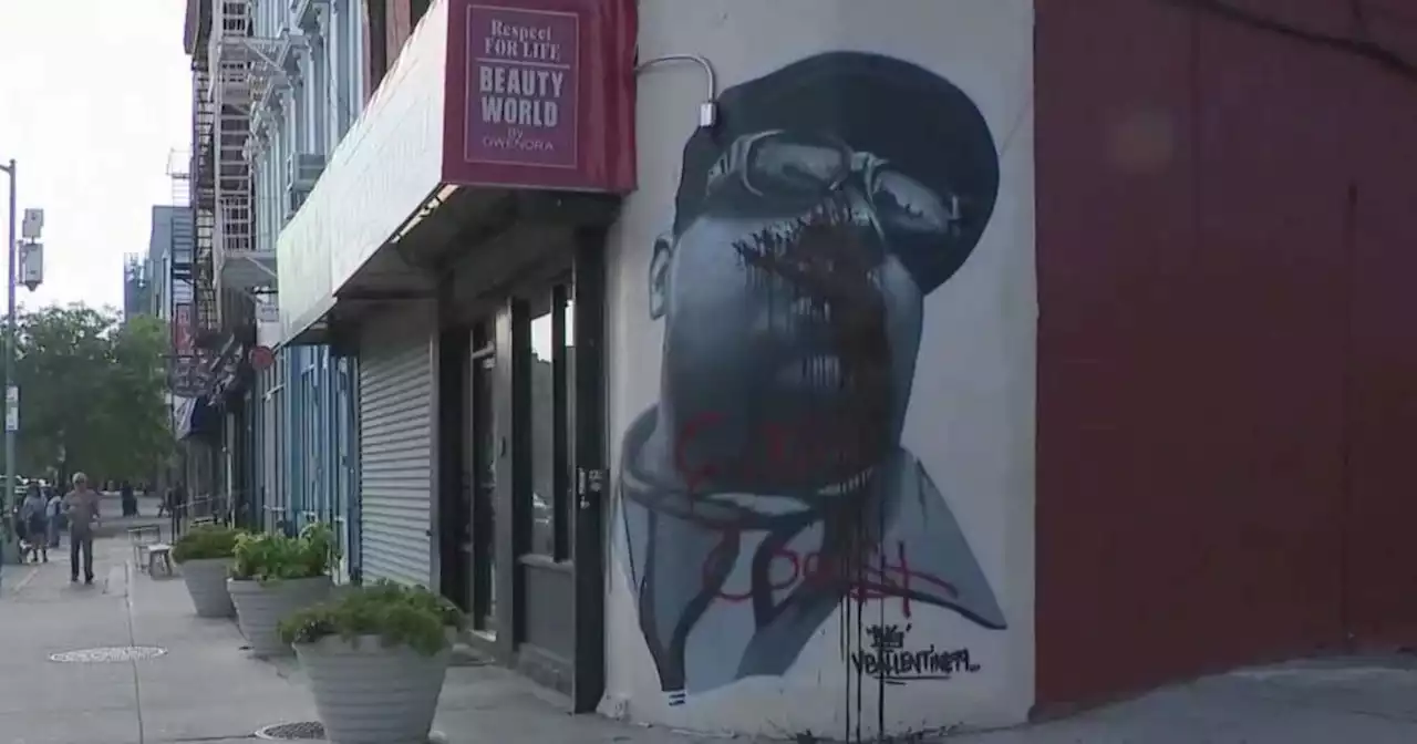 Biggie Smalls mural in Brooklyn vandalized