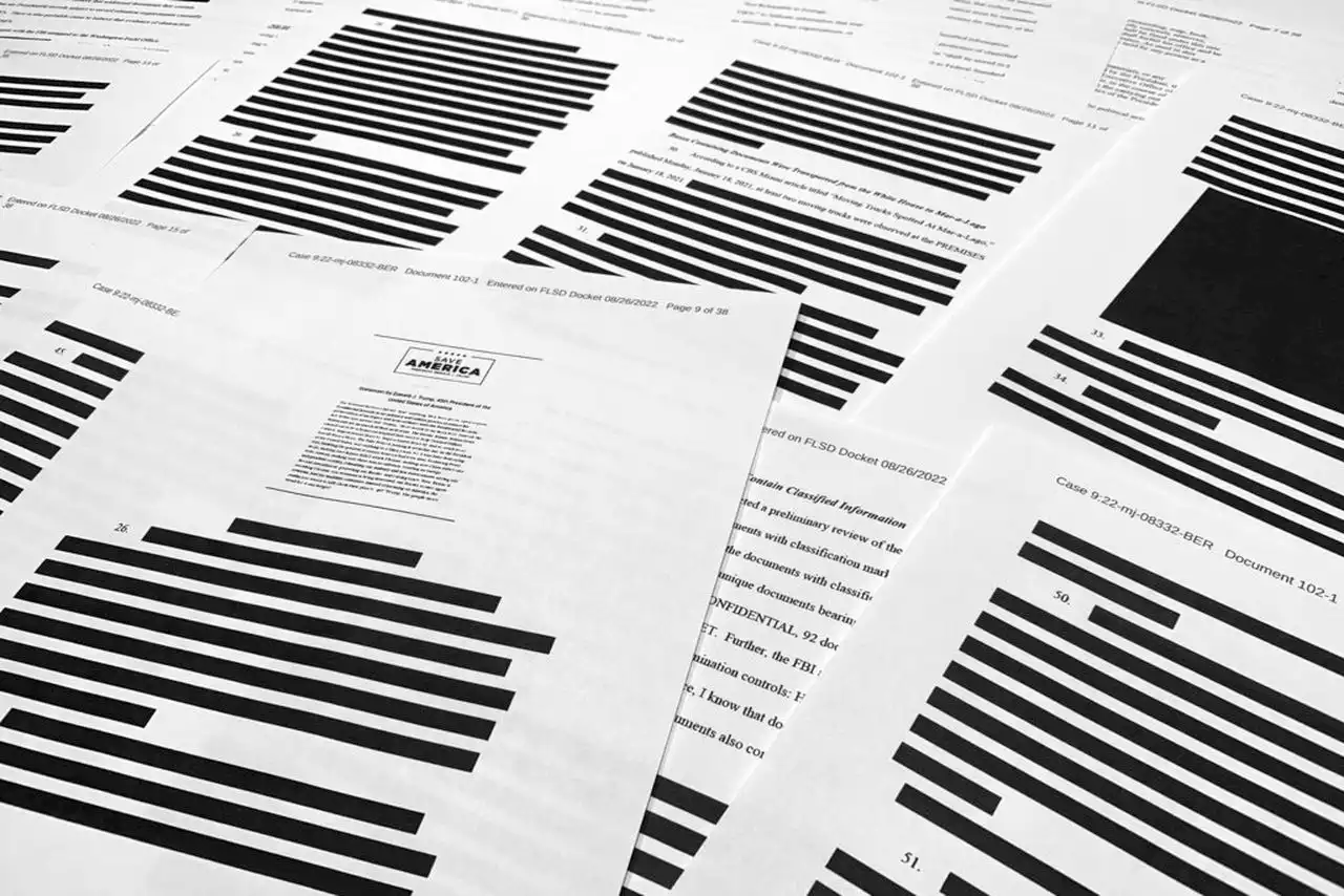 Heavily redacted affidavit justifying search of Mar-a-Lago released by Justice Dept.